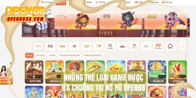 Những thể loại game được ưa chuộng tại Nổ hũ OPEN88